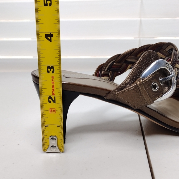 Brighton Fiji Women's Double Cable Strap Slip-On Casual Heel Sandals Sz 8.5 - Picture 10 of 16
